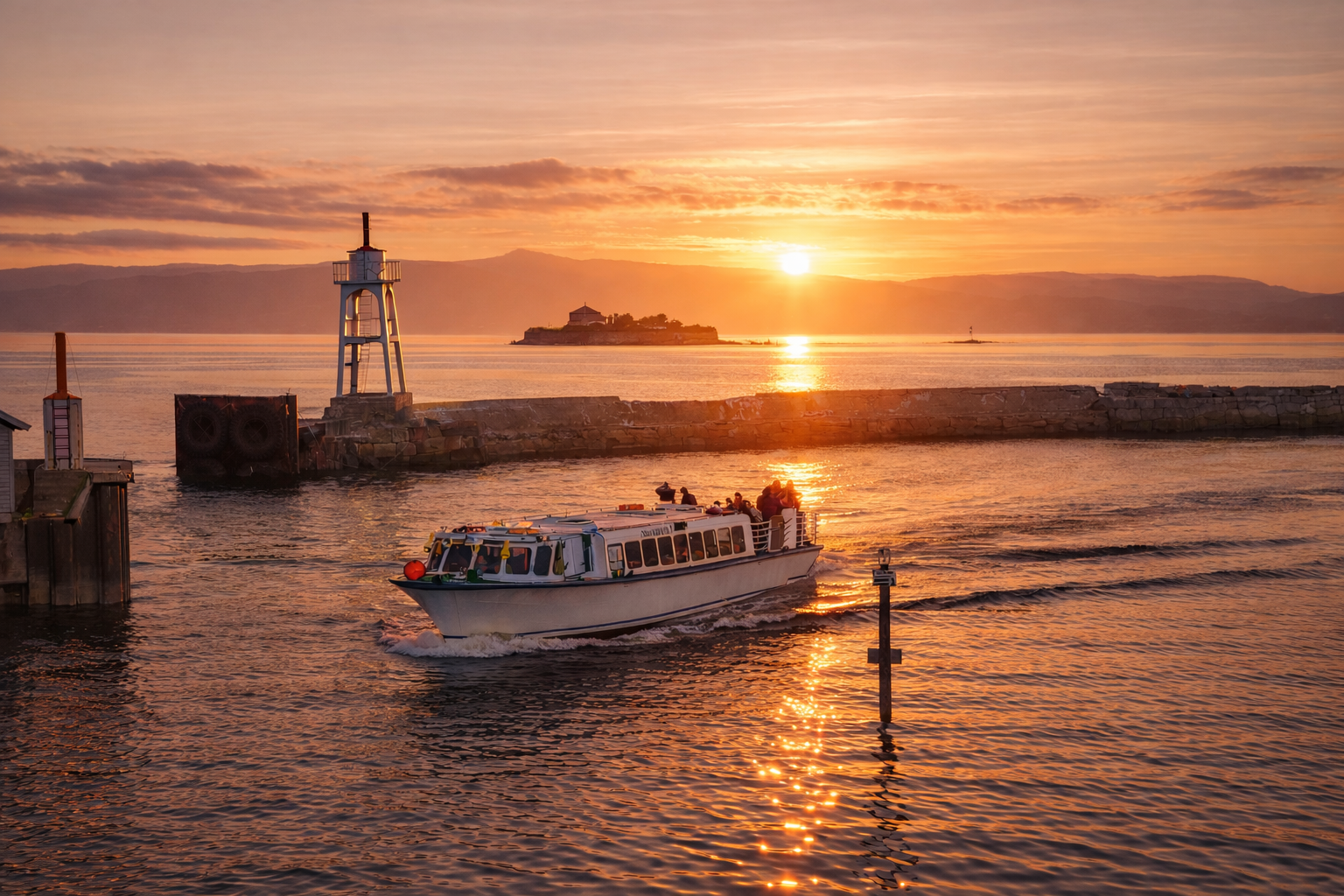 Boat to Munkholmen Island Trondheim
